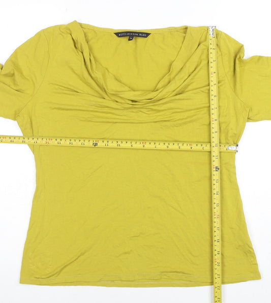 Womens UK Size 14 Betty Jackson Black Green Basic T-Shirt