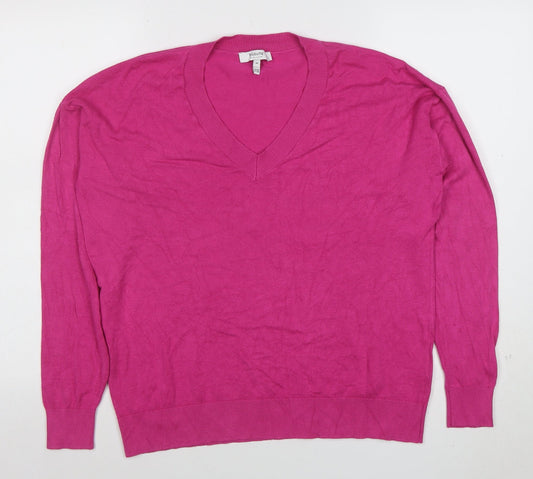 Womens UK Size M b.young Pink Pullover Jumper