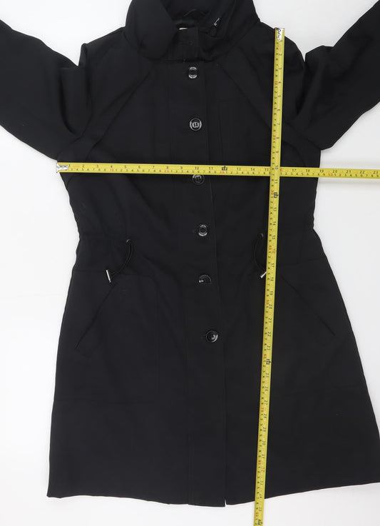Womens UK Size 12 Marks and Spencer Black Trench Coat
