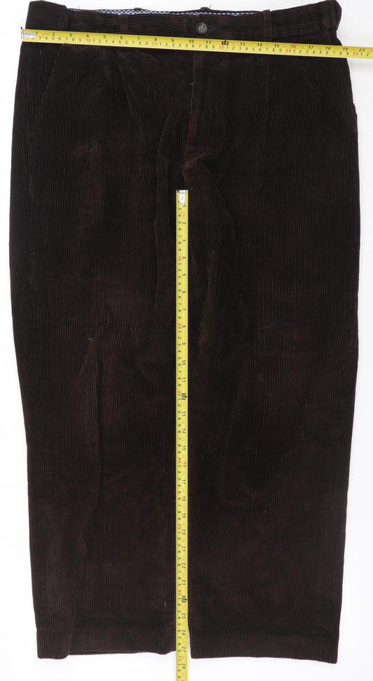 Mens UK Size 36S Maine New England Regular Fit Chino Brown Trousers