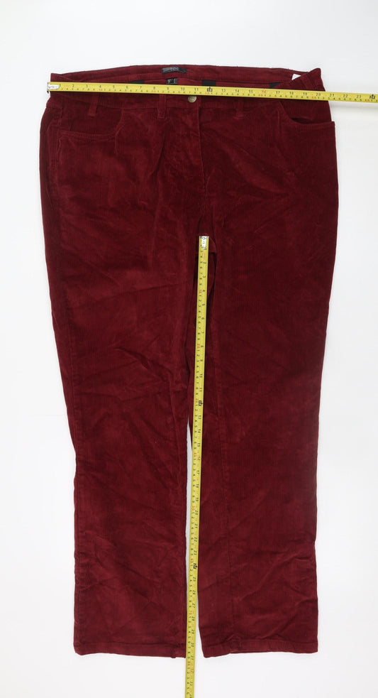 Womens UK Size 24 bpc Bonprix Collection Regular Fit Casual Workwear Red Trouser
