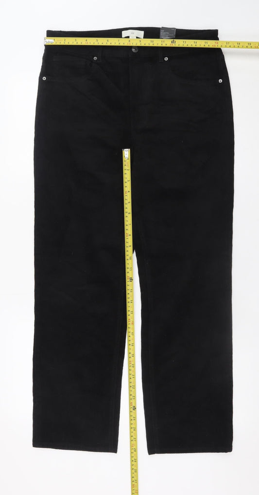 Womens UK Size 16 H&M Regular Fit Casual Workwear Black Trousers