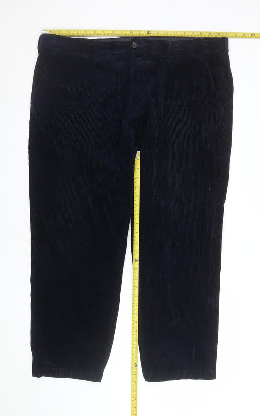 Mens UK Size 42 in Marks and Spencer Regular Fit Casual Blue Trousers