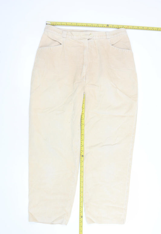 Womens UK Size 18 Marks and Spencer Regular Fit Chino Beige Trousers
