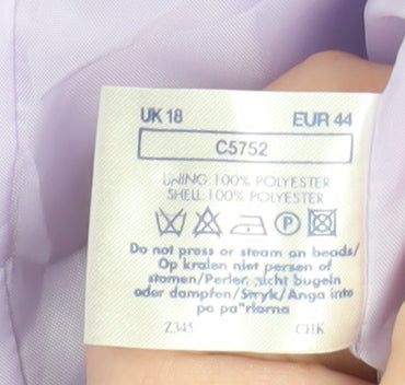 Womens UK Size 18 Fashion Extra Purple Overcoat