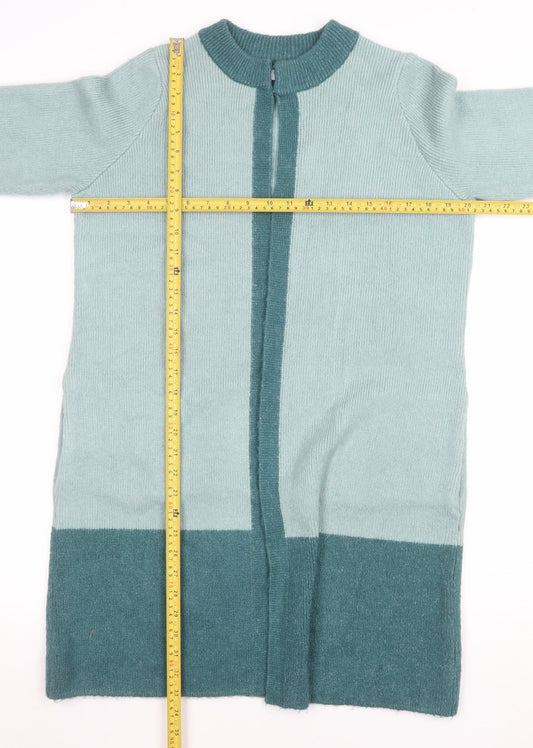 Cotton Traders Women's Green Size 10 Long Knit Cardigan