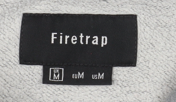 Mens UK Size M Firetrap Grey Pullover Hoodie