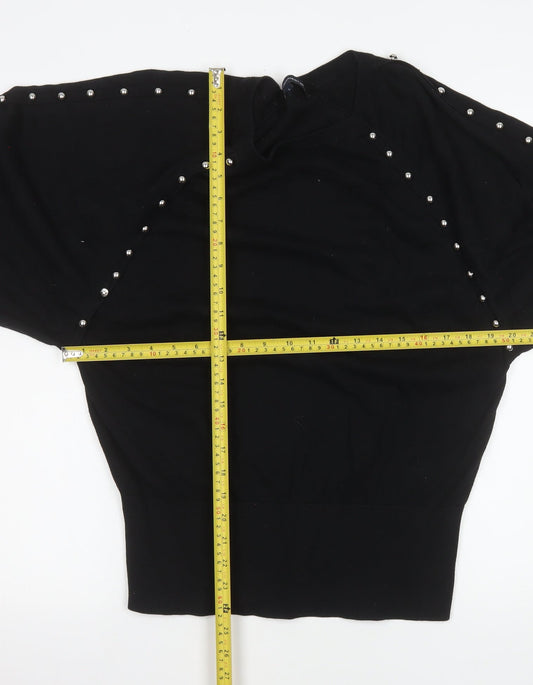 Womens UK Size L French Connection Black Pullover Jumper