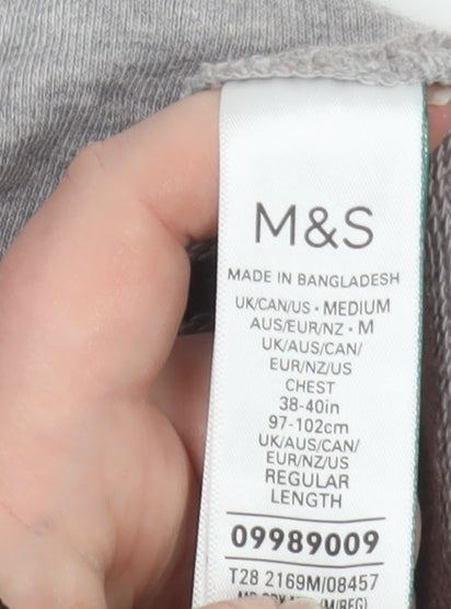 Mens UK Size M Marks and Spencer Grey Pullover Sweatshirt