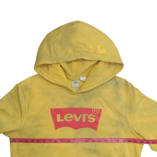 Mens UK Size M Levi's Yellow Pullover Hoodie