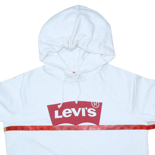 Mens UK Size M Levi's White Pullover Hoodie