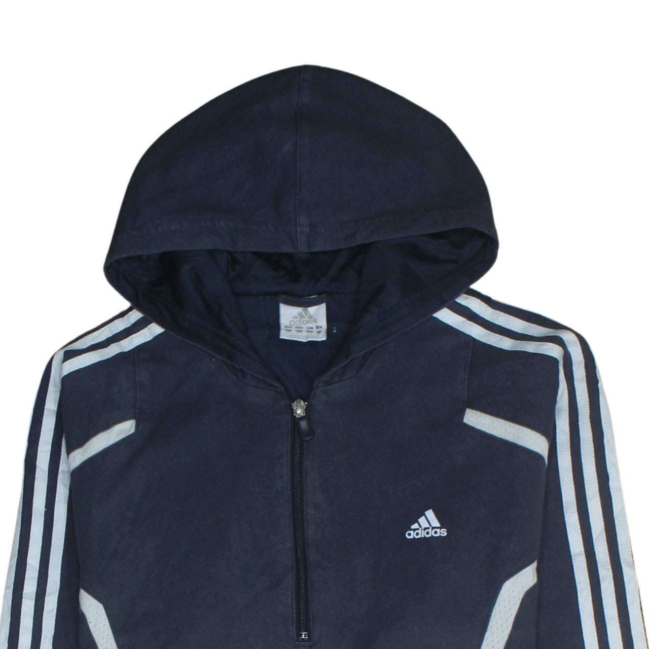 Mens UK Size L adidas Blue 1/2 Zip Hoodie