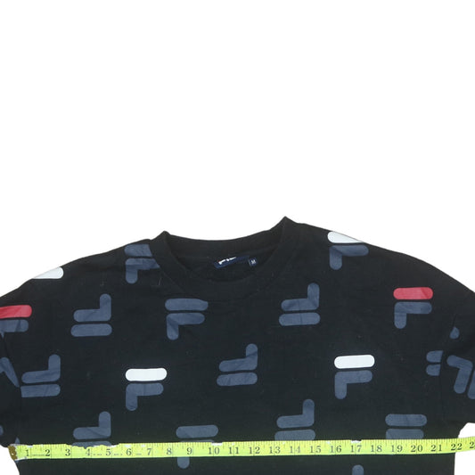 Womens UK Size M FILA Black Pullover Sweatshirt