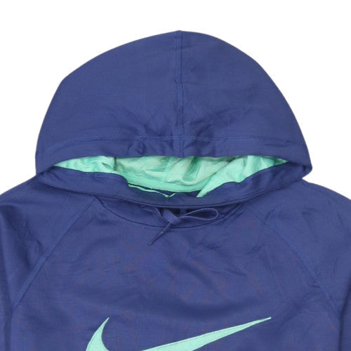 Womens UK Size S Nike Blue Pullover Hoodie
