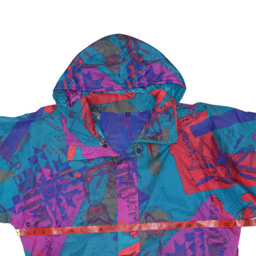 Womens UK Size M K-Way Multicoloured Windbreaker Coat