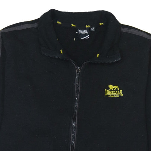 Additional view of Lonsdale boys’ black 11-12 years fleece track jacket full zip activewear