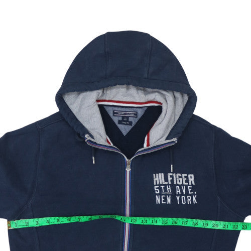 Mens UK Size L Tommy Hilfiger Blue Full Zip Hoodie