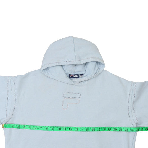 Womens UK Size 2XL FILA Blue Pullover Hoodie
