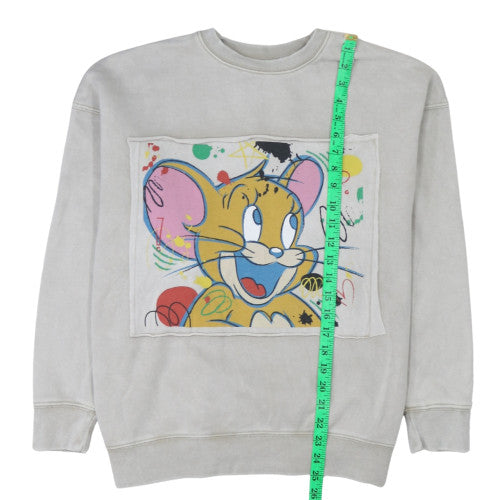 Mens UK Size XS Tom and Jerry Grey Pullover Sweatshirt
