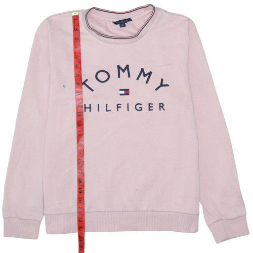 Womens UK Size L Tommy Hilfiger Pink Pullover Sweatshirt