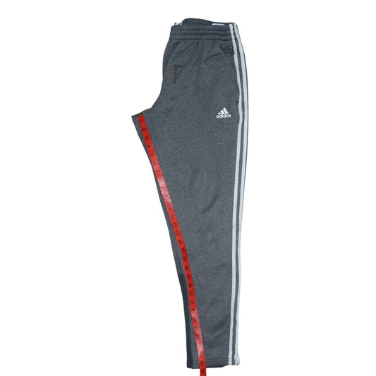 Adidas Men's Grey Track Pants Size M Elastic Waist Tapered Fit