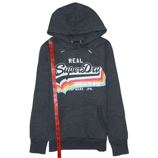 Womens UK Size M Superdry Grey Pullover Hoodie
