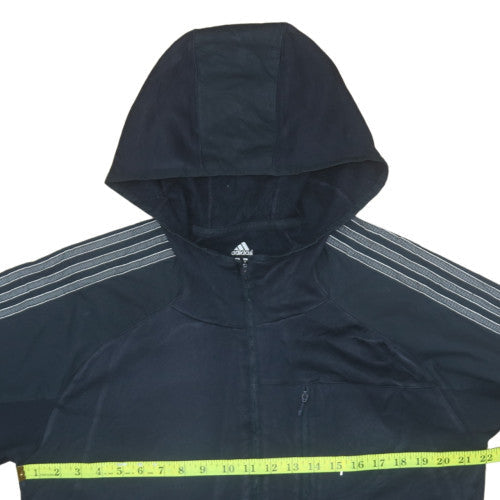 Adidas Boys Black Full Zip Hoodie M Medium Fleece Activewear Jacket