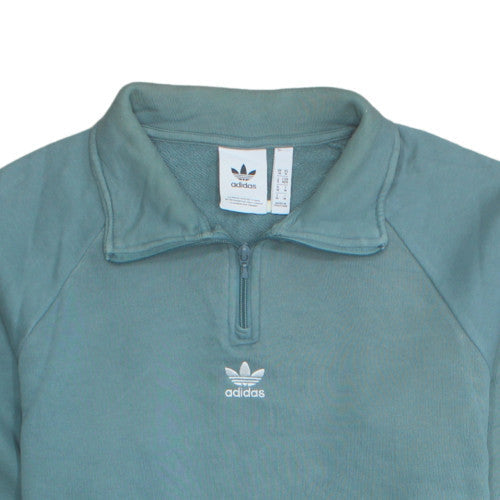 Womens UK Size M adidas Green Henley Sweatshirt