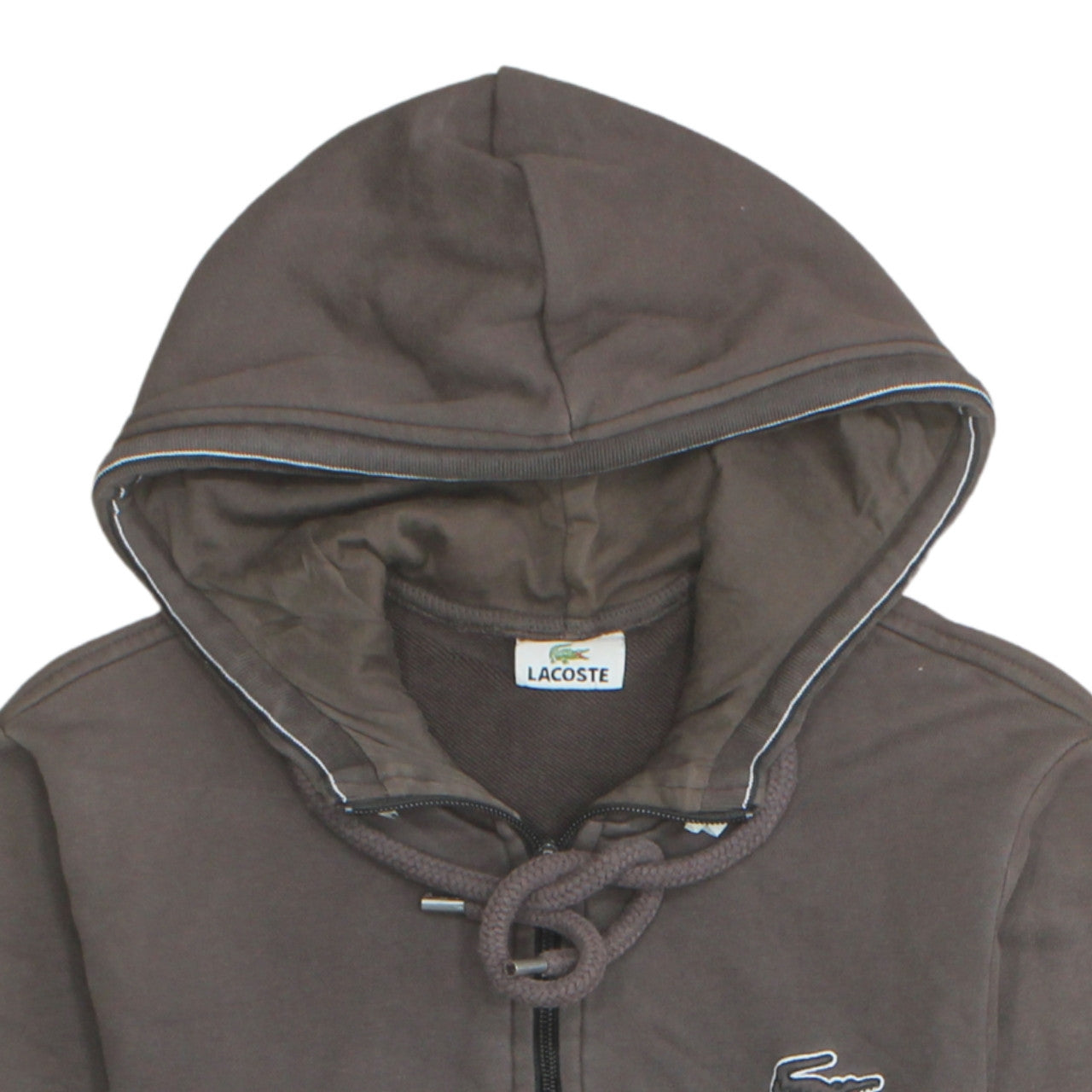 Mens UK Size M Lacoste Brown Full Zip Hoodie