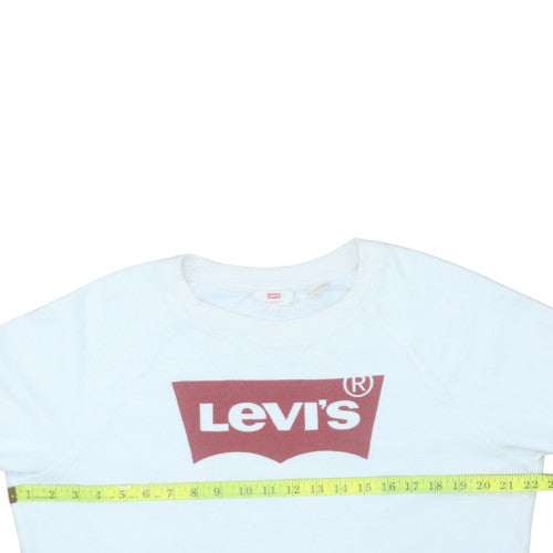 Womens UK Size L Levi's White Pullover Sweatshirt