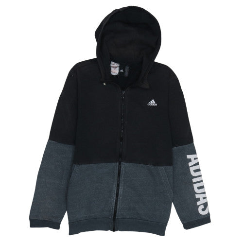 Additional front view of Adidas boys’ black and grey full zip hoodie -, size 13-14, years