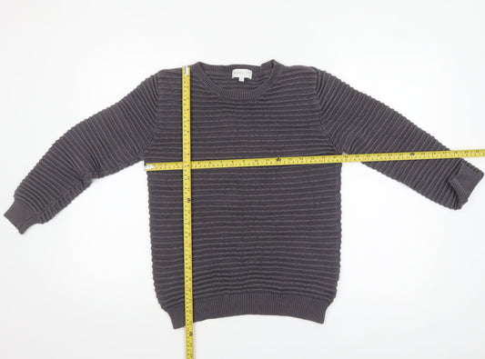 Apricot Women's Grey Cotton Crew Neck Jumper Size 12