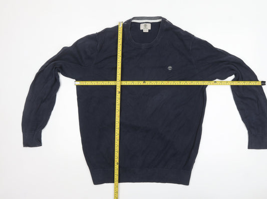 Timberland Men’s Blue Cotton Crew Neck Jumper XL Regular Fit