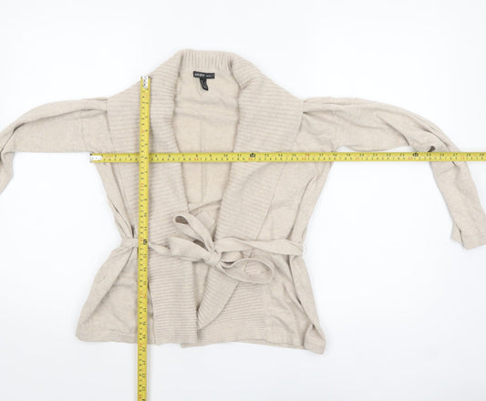 Womens UK Size XS Mango Beige Cardigan Jumper