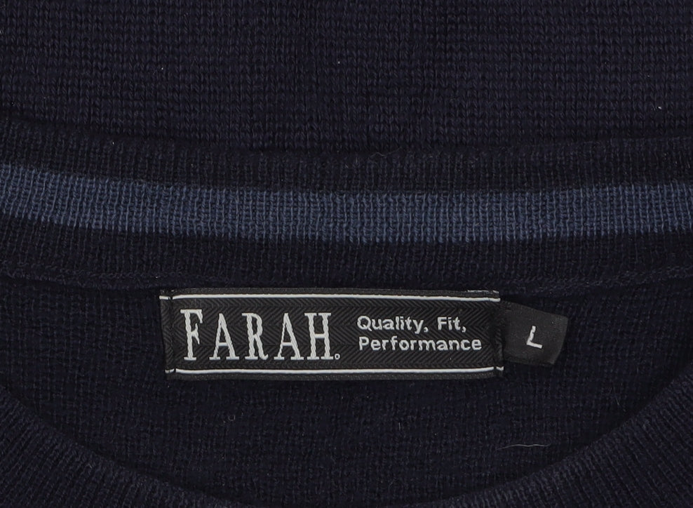 Mens UK Size L Farah Blue Pullover Jumper