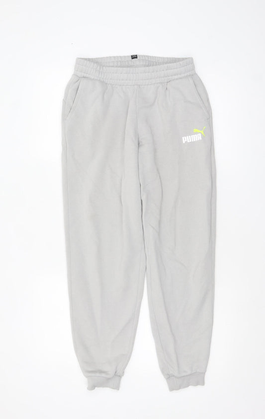 Additional front view of Puma Teens Grey XL Jogger Sweatpants Fleece Elastic Waist
