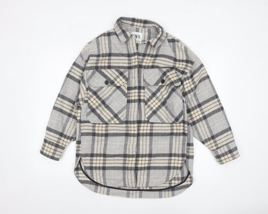 Womens UK Size XS Zara Grey Shacket