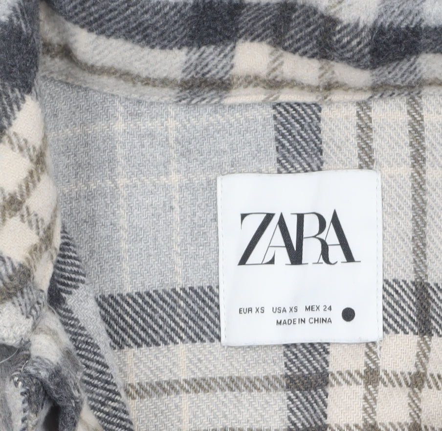 Womens UK Size XS Zara Grey Shacket