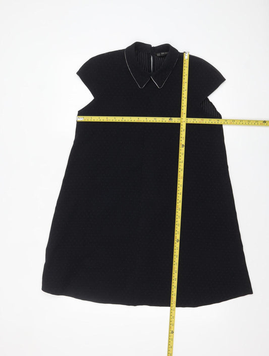 Zara Women’s Black Collared Sleeveless Shift Dress XS