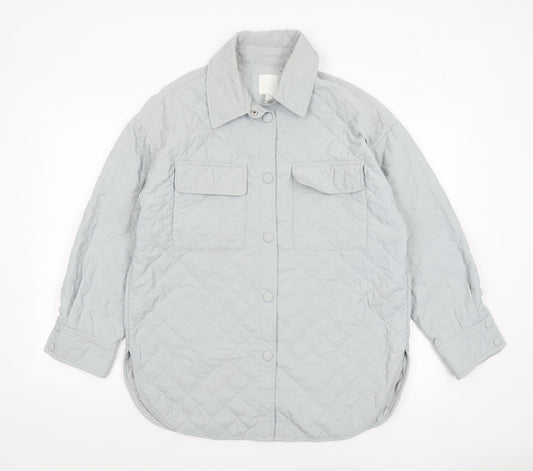 Womens UK Size S H&M Grey Quilted Coat