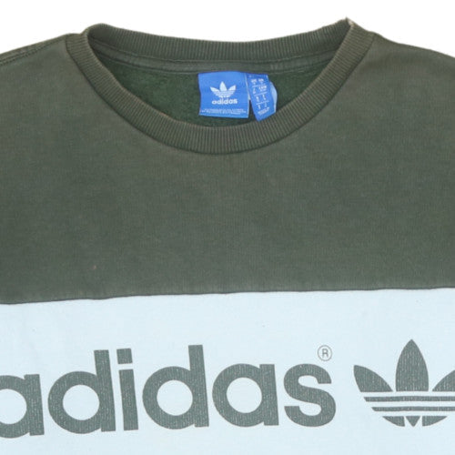 Mens UK Size M adidas Green Pullover Sweatshirt