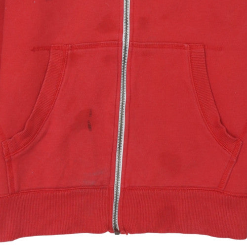 Mens UK Size M Converse Red Full Zip Hoodie