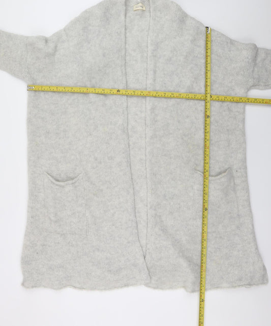 TU Women’s Grey Wool Blend Open Knit Cardigan Size S