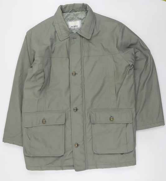Aldon Men's Green Mid-Length Lined Outdoor Jacket Size M