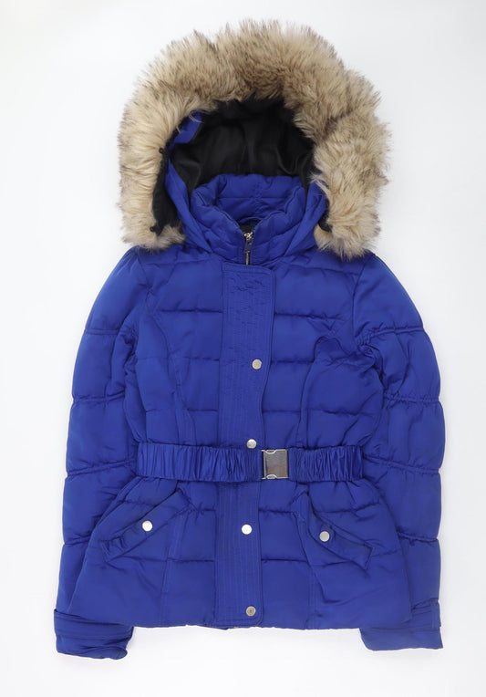 Womens UK Size 8 River Island Blue Puffer Jacket
