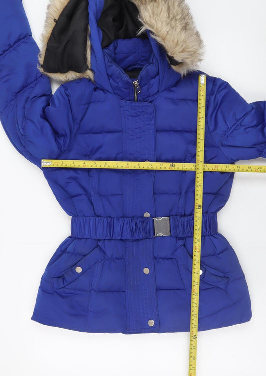 Womens UK Size 8 River Island Blue Puffer Jacket