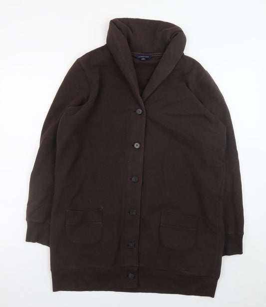 Lands' End Women's Brown Mid-Length Knit Coatigan Size M