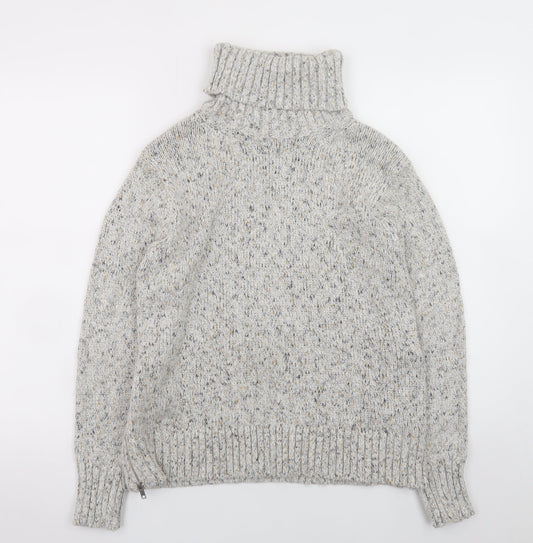 Great Plains Womens Grey Roll Neck Chunky Knit Jumper Size 10