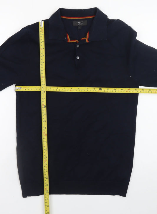 Mens UK Size S NEXT Blue Henley Jumper