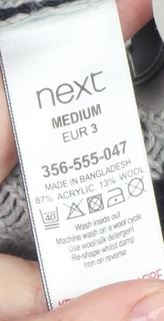 Next Men’s Grey Fair Isle Shawl Collar Jumper Medium